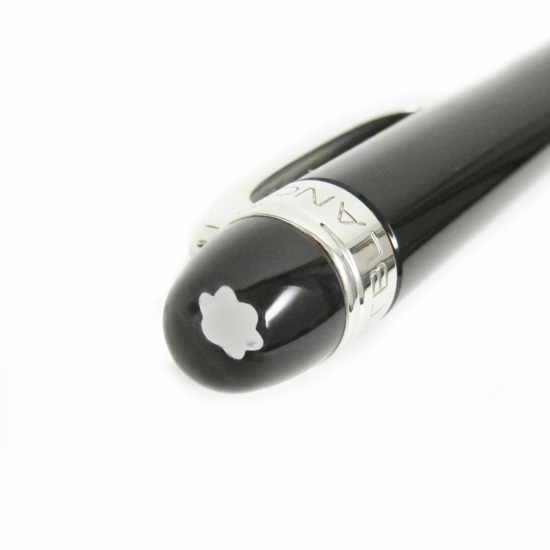 約14cmグリップ幅良品△MONTBLANC モンブラン スターウォーカー メタルラバー PIX ホワイトスター ツイスト式 ボールペン 黒×シルバー ドイツ製 筆記確認◎