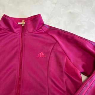 アディダス(adidas)のadidas ジャージ　ピンク　トップス　ヨガ　3本線　ライン(ウォーキング)