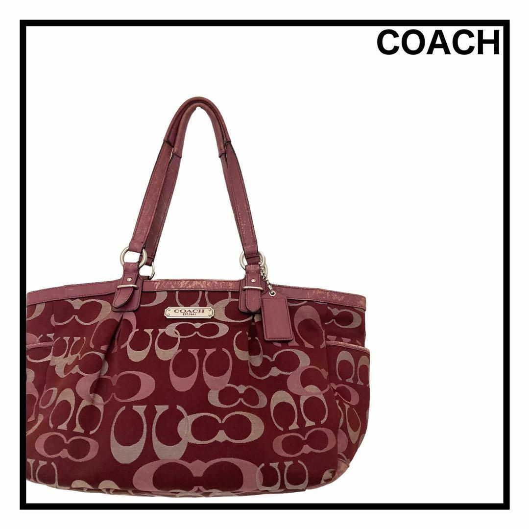 【COACH】　コーチ　トートバッグ　カバン　レディース　ワインレッド　ブランド | フリマアプリ ラクマ