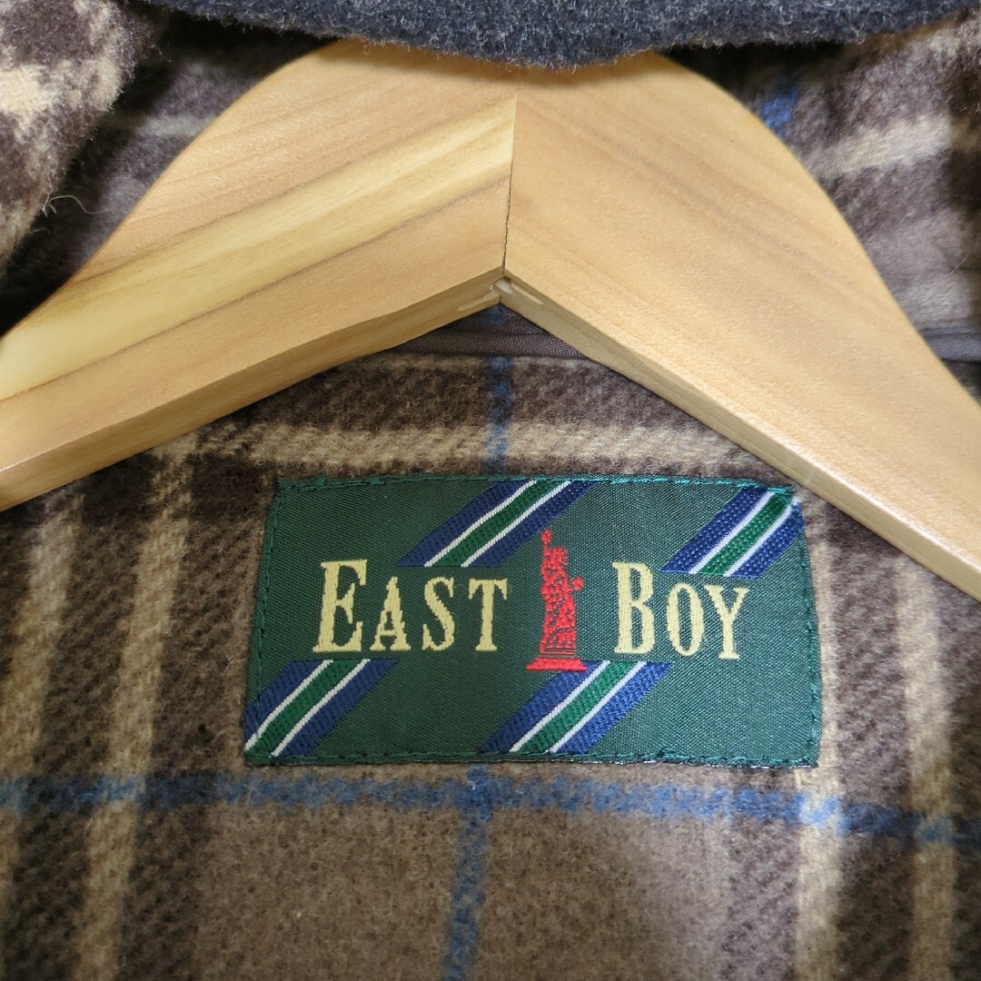 EASTBOY(イーストボーイ)の美品✨EASTBOY ロゴ刺繍入り カシミヤ混 ダッフルコート 11 Lサイズ レディースのジャケット/アウター(ダッフルコート)の商品写真