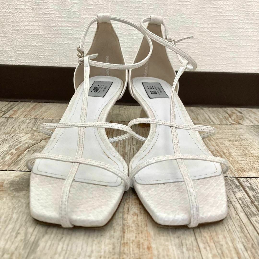 ルタロングリーズ　サンダル　ストラップ付き　レディース　日本製　ホワイト レディースの靴/シューズ(サンダル)の商品写真