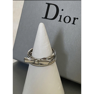Christian Dior / クリスチャンディオール ■ フリーリング リボン ラインストーン シルバー リング / 指輪 / アクセサリー ブランド  [0990010929]