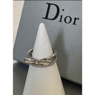 Christian Dior クリスチャンディオール K18WG トリニティ チャーム ホワイトゴールドリング シルバー 52