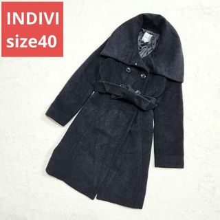 【極美品】インディヴィ ロングコート 羊毛 カシミア ベージュ 5L