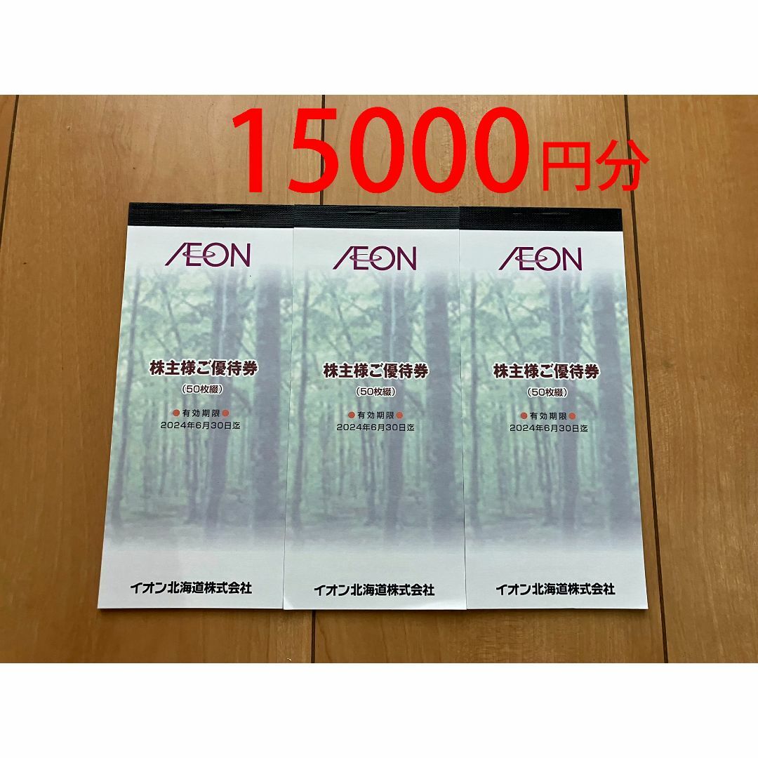 イオン北海道株式会社　株主優待15000円分優待券/割引券