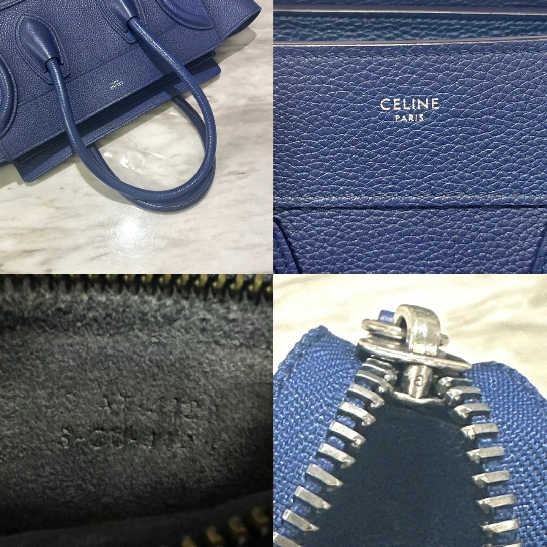 celine(セリーヌ)の未使用に近い☆　セリーヌ　ラゲージ　マイクロ　青　ハンドバッグ　新ロゴ レディースのバッグ(ハンドバッグ)の商品写真