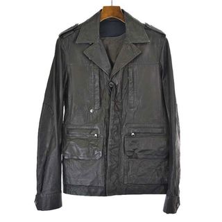 BALMAIN - バルマン S5HC833C882 ジップアップラムレザージャケット BALMAIN - バルマン S5HC833C882 ジップアップラムレザージャケット