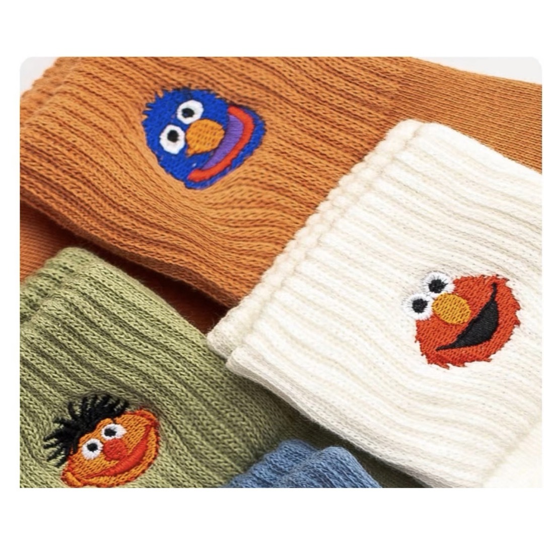 SESAME STREET(セサミストリート)の秋冬 可愛い　ソックス　レディース　 お得な　5足セット　刺繍　くるぶし  レディースのレッグウェア(ソックス)の商品写真