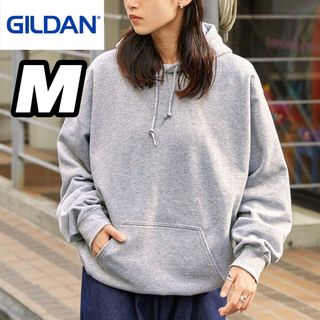 ギルタン(GILDAN)の新品未使用 ギルダン 8oz 無地 プルオーバー パーカー 裏起毛 グレー M(パーカー)