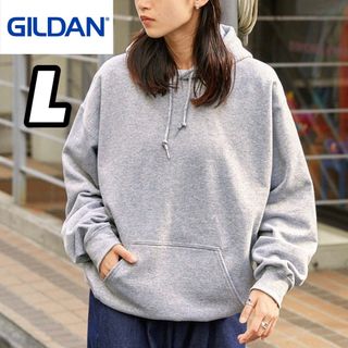 ギルタン(GILDAN)の新品未使用 ギルダン 8oz 無地 プルオーバー パーカー 裏起毛 グレー L(パーカー)