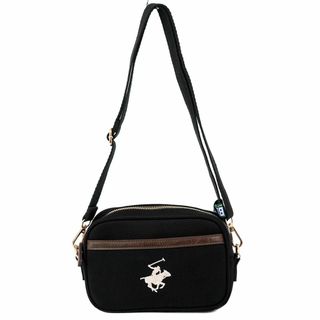 ビバリーヒルズポロクラブ(BEVERLY HILLS POLO CLUB（BHPC）)のBEVERLY HILLS POLO CLUB ビバリーヒルズポロクラブ ショルダーバッグ BH1009N 男女兼用 ブラック×ホワイト(ショルダーバッグ)