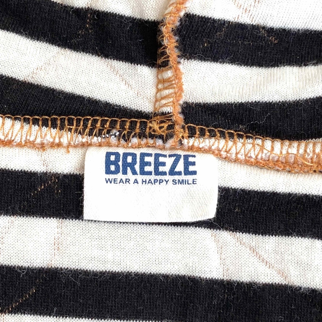 BREEZE(ブリーズ)の105 BREEZE【羽織やすいボレロ】模様キルティングパーカー　裏側ボーダー キッズ/ベビー/マタニティのベビー服(~85cm)(ジャケット/コート)の商品写真