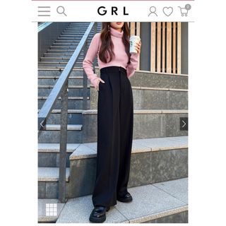 グレイル(GRL)のセンタープレスワイドタックロングパンツ[gm615](カジュアルパンツ)