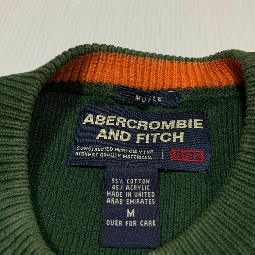 Abercrombie&Fitch(アバクロンビーアンドフィッチ)のAbercrombie&Fitch ニット セーター トップス 長袖 グリーン メンズのトップス(ニット/セーター)の商品写真