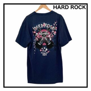 ハードロックカフェ(Hard Rock CAFE)のハードラックカフェ　Tシャツ　半袖　Tokyo  上野　桜　ネイビー　Lサイズ(Tシャツ/カットソー(半袖/袖なし))