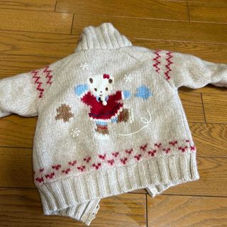 ファミリア　カウチン　カーディガン　セーター　ブラウス　刺繍　シャツ　長袖　襟