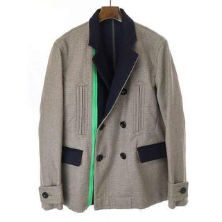 サカイ(sacai)のsacai サカイ 22AW Check Bonding Jacket チェックボンディングジャケット ベージュ系 1(スタジャン)