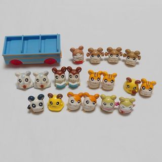 ショウガクカン(小学館)のとっとこハム太郎　ミニチュア　ミニフィギュア　18体と電車(キャラクターグッズ)