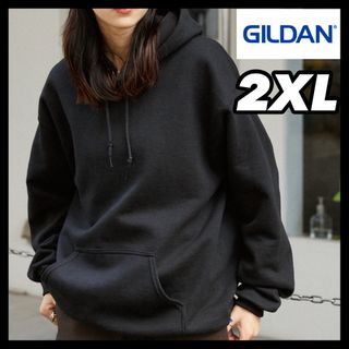 ギルタン(GILDAN)の新品未使用 ギルダン 8oz 無地 プルオーバー パーカー 裏起毛 黒 2XL(パーカー)