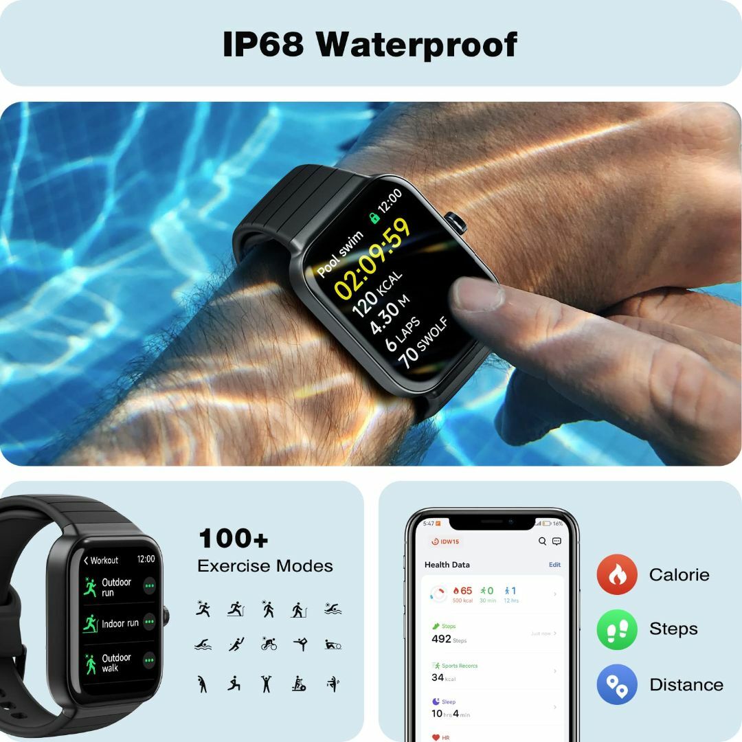 新着商品】Fitpolo スマートウォッチ iphone対応 Alexa対応 の通販 by ... 【色: ブラック】Fitpolo スマートウォッチ iphone対応 Alexa