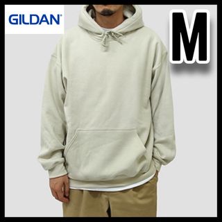 ギルタン(GILDAN)の新品 未使用 ギルダン8oz プルオーバー 無地パーカー裏起毛 ベージュ M(パーカー)