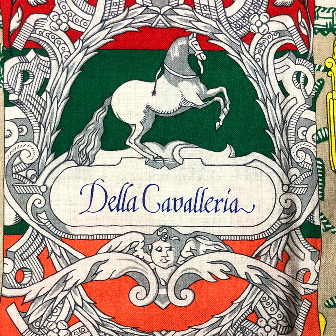 HERMES エルメス カシミア シルク スカーフ カレジェアン140 Della Cavalleria デッラ カヴァッレリア 正規品 / 32463