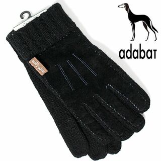アダバット(adabat)の新品 アダバット 素材切替 ブルーステッチニット 豚革 グローブ 手袋 25㎝(手袋)