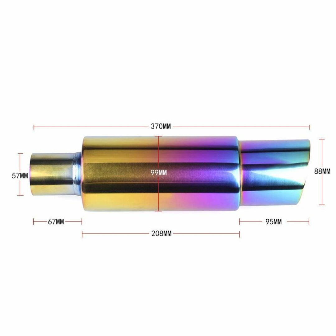 長さ37cm入口径【サイズ:1_色:虹】MUTEKI マフラーカッター 軽自動車 テールスロー 排