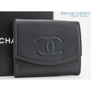 シャネル(CHANEL)の超美品シャネルヴィンテージココマークキャビアスキンWホック財布両面財(財布)