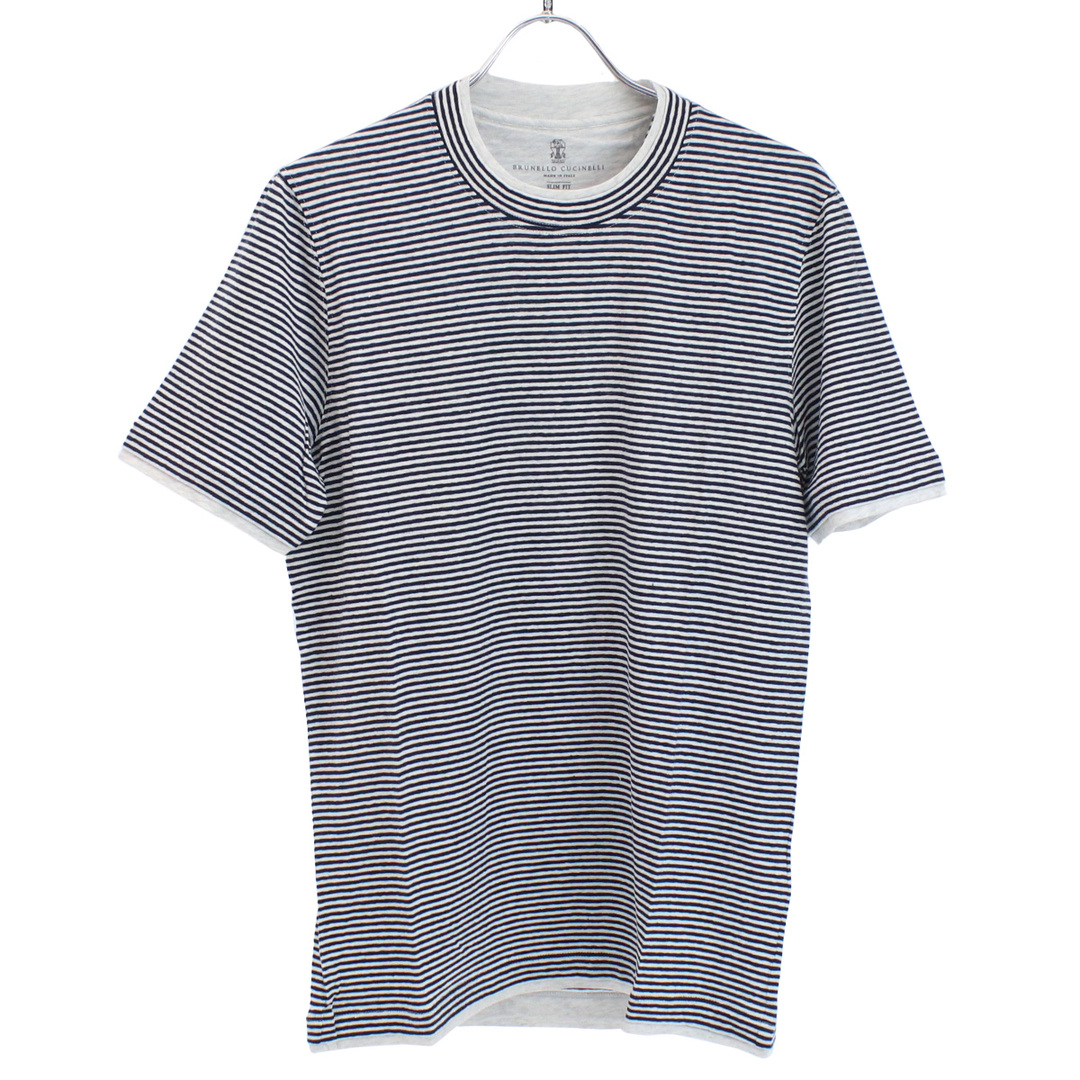 Brunello Cucinelli ブルネロクチネリ MTS687427 Tシャツ ネイビー系 ホワイト系 メンズ