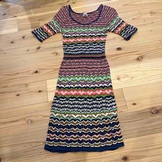 MISSONI*ミッソーニ　ストライプ柄チュニック　ワンピース　総柄　46