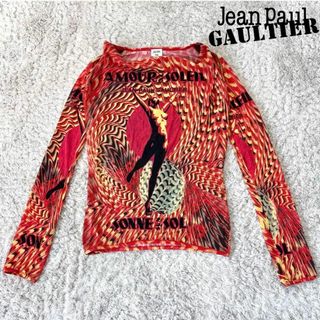 ジャンポールゴルチエ(Jean-Paul GAULTIER)の【美品】ジャンポールゴルチェ パワーネット ロゴ 人物画 カットソー 総柄(カットソー(長袖/七分))