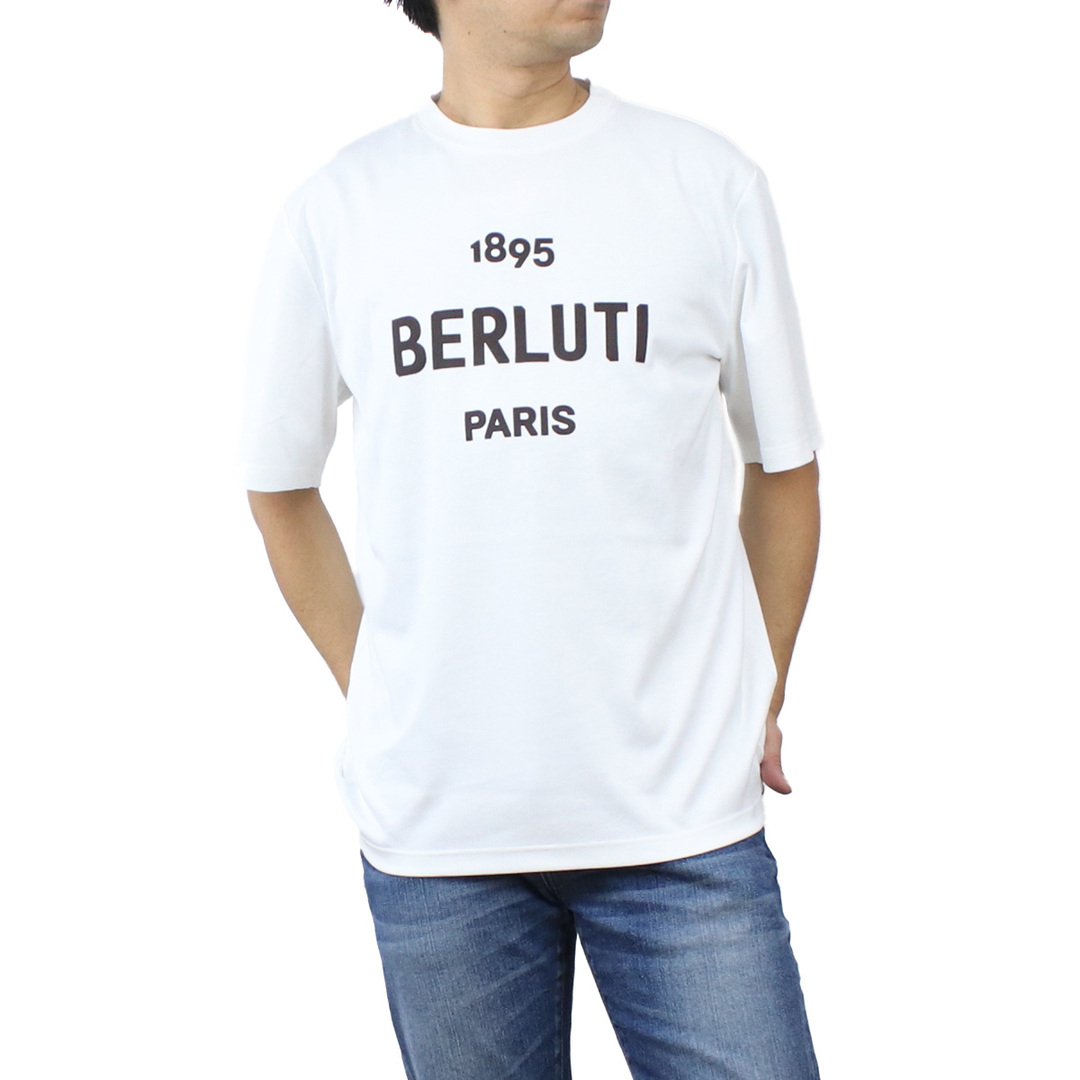 Berluti ベルルッティ Tシャツ ホワイト 白 カリグラフィ メンズ袖丈約19cm