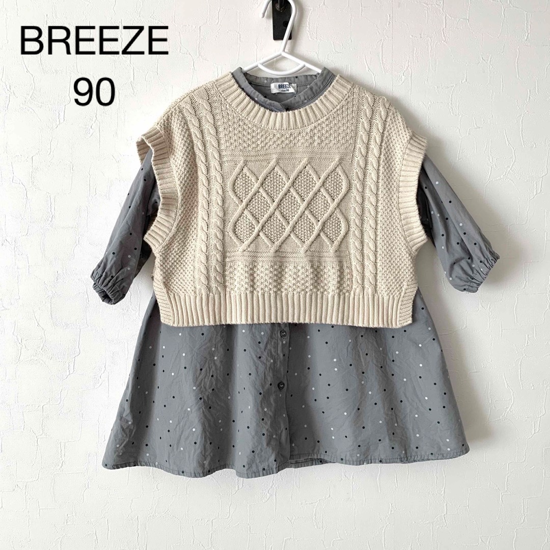 BREEZE(ブリーズ)のBREEZE ベスト付きワンピース キッズ/ベビー/マタニティのキッズ服女の子用(90cm~)(ワンピース)の商品写真