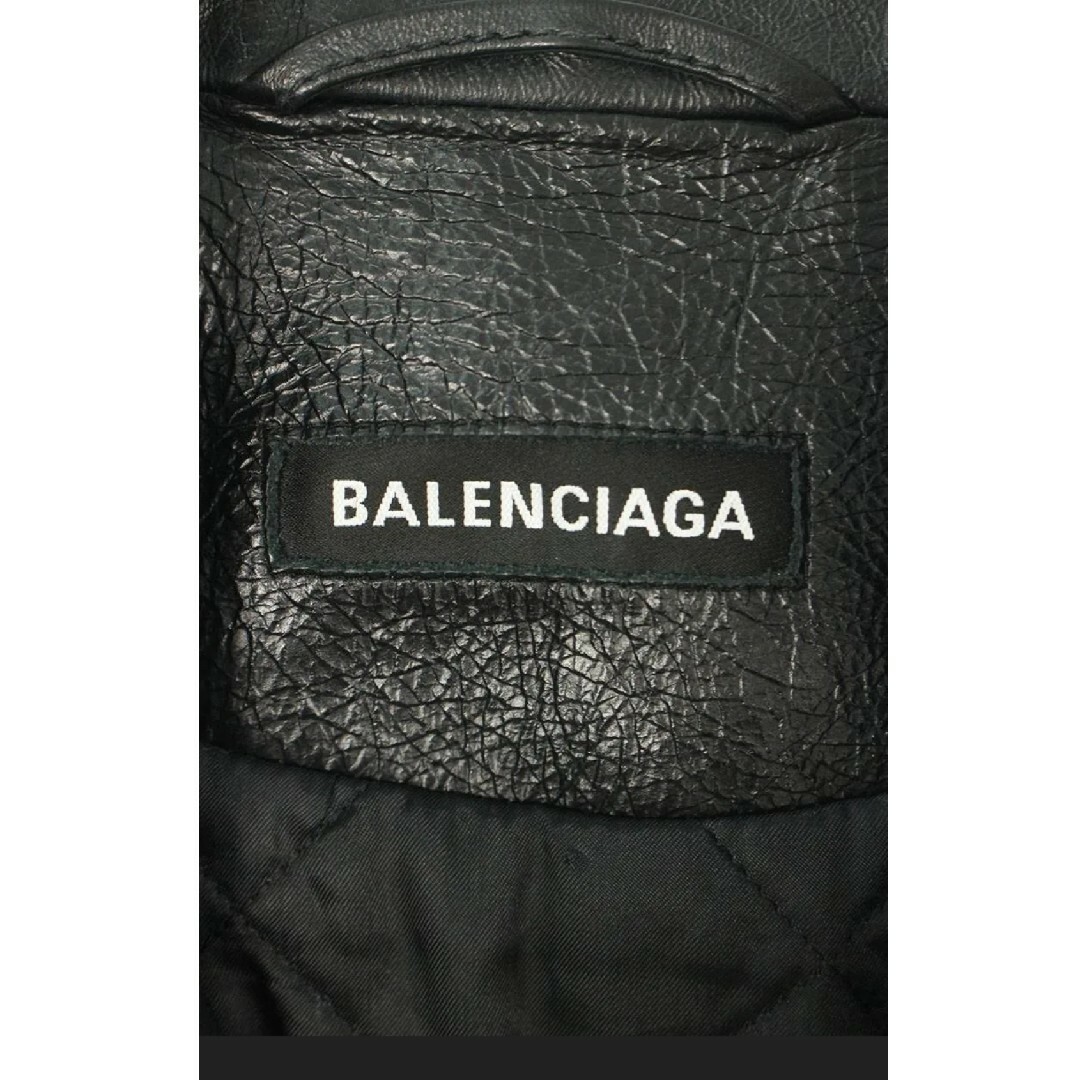 Balenciaga(バレンシアガ)のBALENCIAGA 19AW 国内正規品 ペイント加工レザーライダース 48 メンズのジャケット/アウター(ライダースジャケット)の商品写真