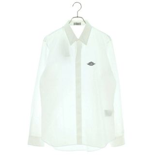 極美品 20ss ディオール ニュースペーパー総柄 シャツ ブラウス シルク△３