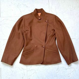 スポーツマックス(SPORTMAX（MAX MARA）)の【スポーツマックス】美品 ウール 光沢感 パワーショルダー ショートジャケット(テーラードジャケット)