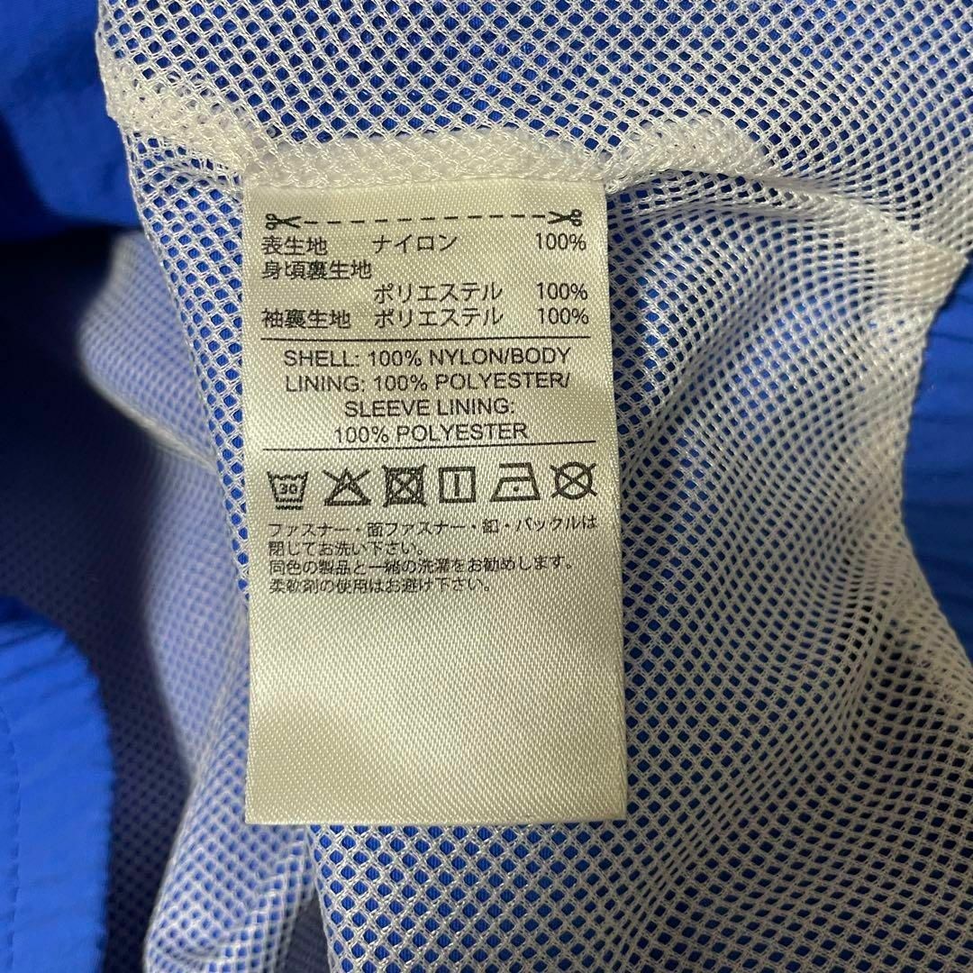 【背面ビッグ刺繍ロゴ、オーバーサイズ】Reebokナイロンジャケット青白sk8Meterialナイロン