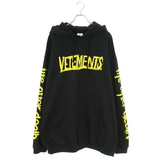 極美品 VTMNTS ストライプ柄 シルク混 ロゴ 半袖 ジップアップ シャツ