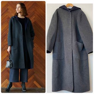 theory luxe セオリーリュクス 40/L ロングコート グレー ウール