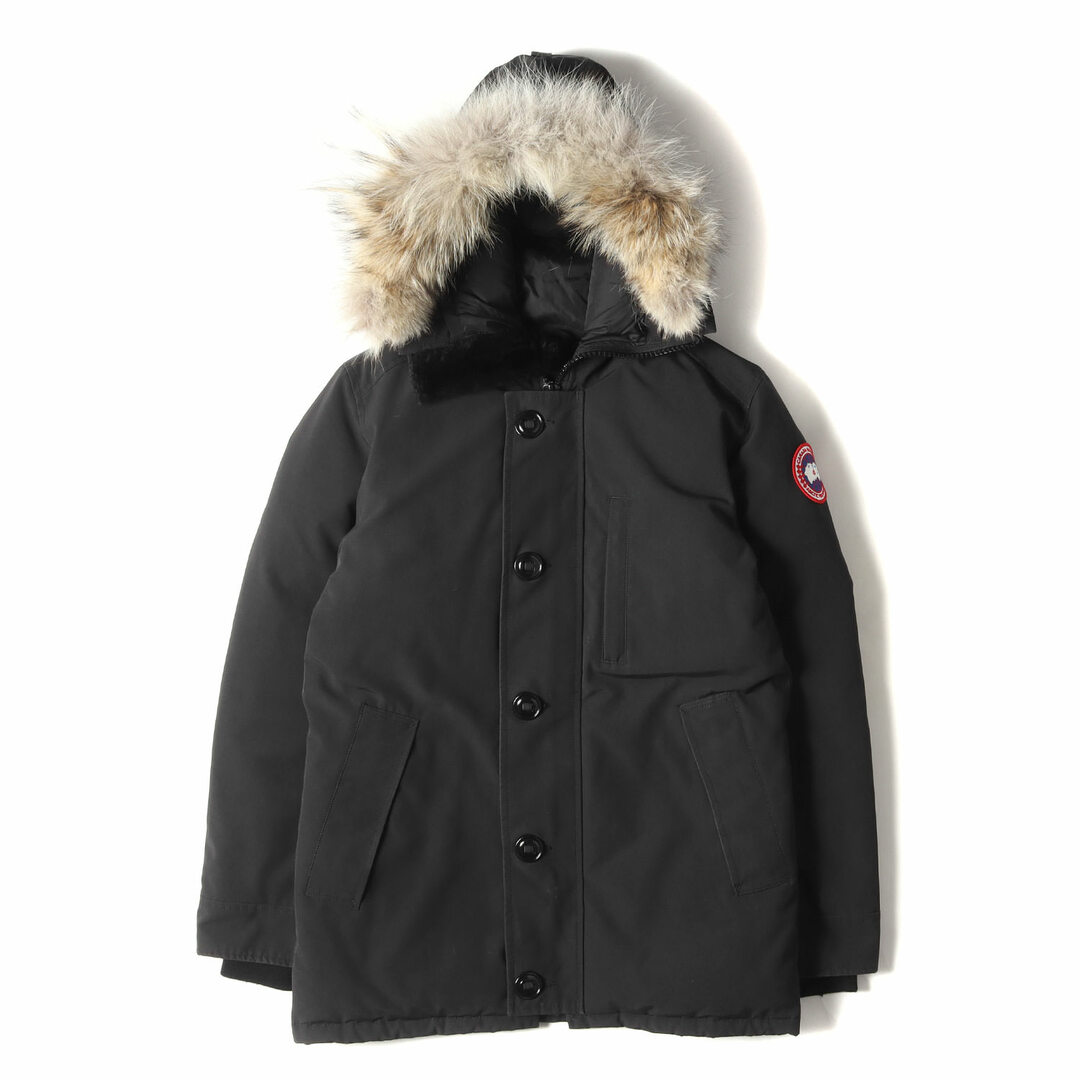 CANADA GOOSE カナダグース ダウン ジャケット サイズ:S ファーフード ポリコットン ダウン コート JASPER PARKA  3438JM ジャスパー パーカー ブラック 黒 アウター ブルゾン【メンズ】【中古】 | フリマアプリ ラクマ