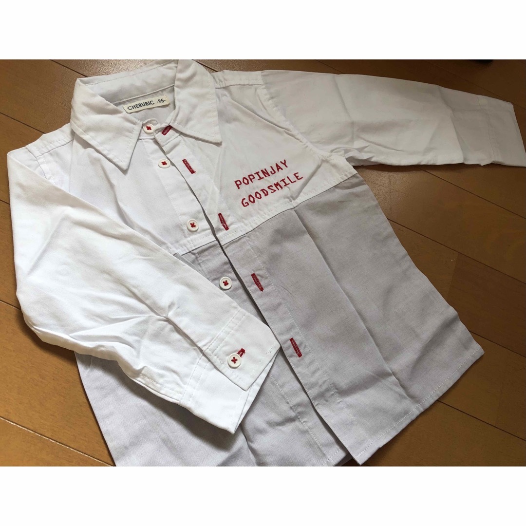 子供服 長袖前ボタンシャツ 〈95〉 キッズ/ベビー/マタニティのキッズ服男の子用(90cm~)(ブラウス)の商品写真