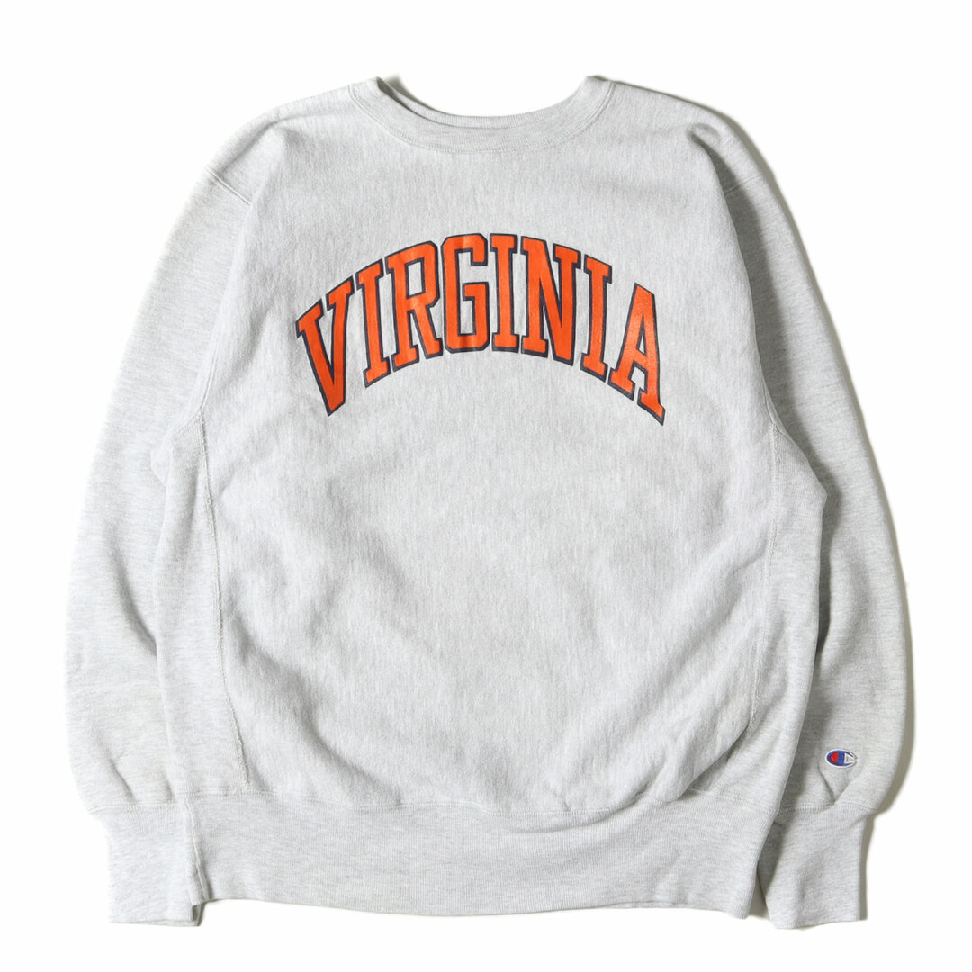 Champion チャンピオン スウェット サイズ:XL 90s 刺繍タグ VIRGINIA リバースウィーブ カレッジ スウェットシャツ USA製 / バージニア大学モデル アッシュグレー vintage ヴィンテージ トップス トレーナー 90年代 【メンズ】