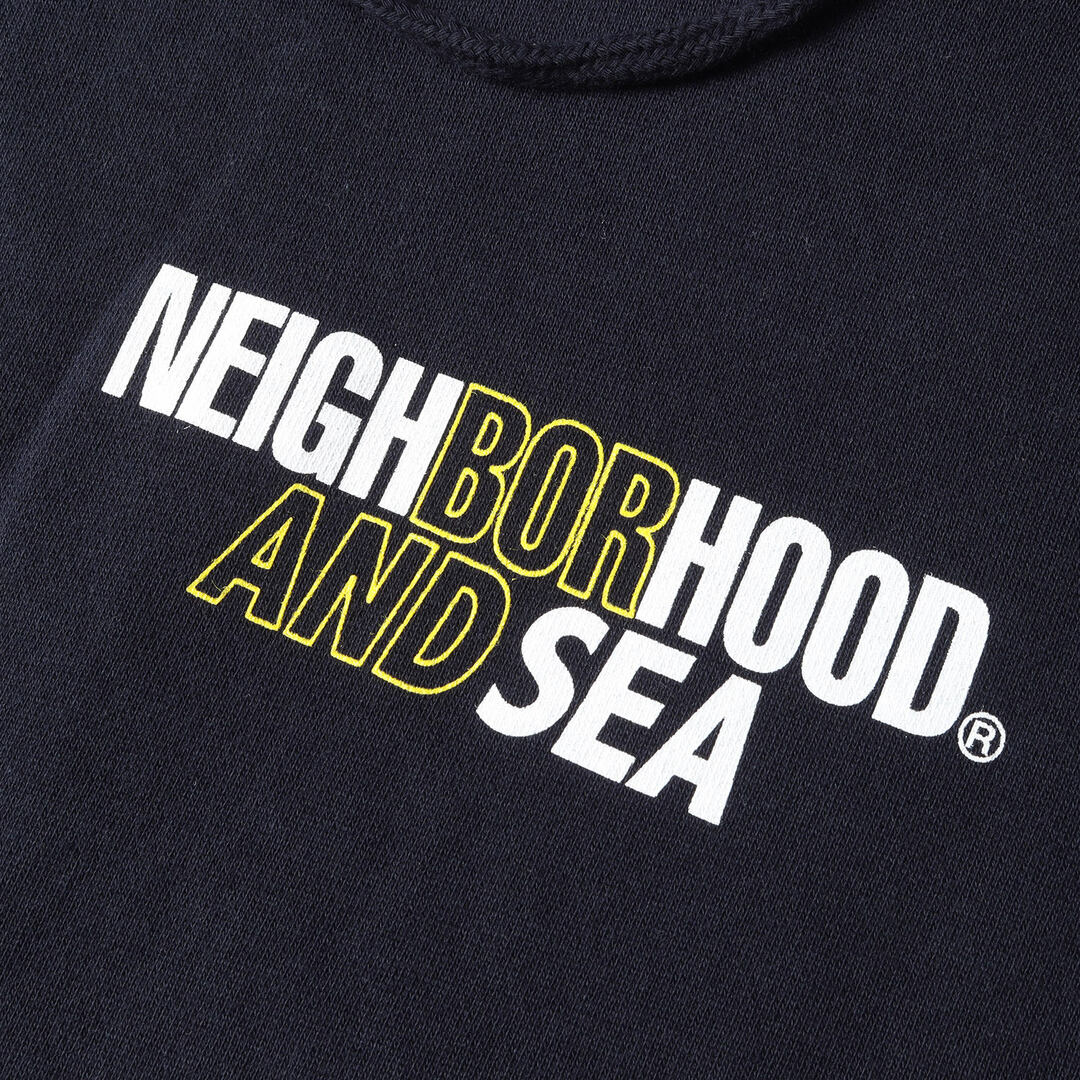 WIND AND SEA ウィンダンシー パーカー サイズ:XL 20SS NEIGHBORHOOD ネイバーフッド コラボロゴ スウェット パーカー  ネイビー 紺 トップス フーディー 【メンズ】【中古】