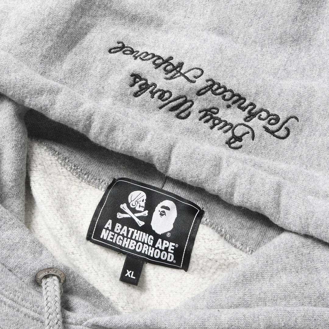 A BATHING APE ア ベイシング エイプ パーカー サイズ:XL 23SS NEIGHBORHOOD ネイバーフッド アーカイブロゴ スウェット パーカー RELAXED FIT PULLOVER HOODIE グレー トップス フーディー コラボ【メンズ】