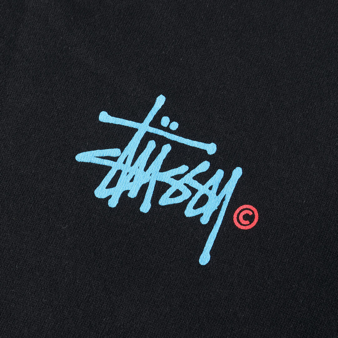 【希少】STUSSY スウェット クルーネック ロゴ ストックロゴ 黒