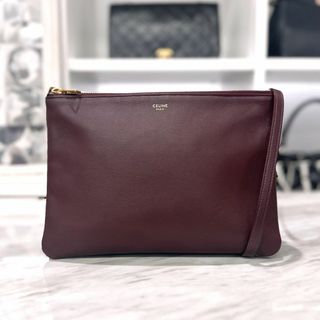 CELINE セリーヌ 本革 レザー ショルダーバッグ 赤紫 537