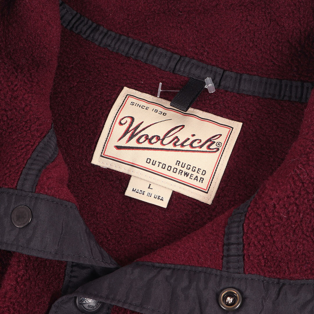 WOOLRICH(ウールリッチ)のWoolRich ウールリッチ フリース サイズ:L 90s ポーラテック プルオーバー フリース USA製 バーガンディー トップス 長袖 90年代 古着 【メンズ】【中古】 メンズのトップス(その他)の商品写真