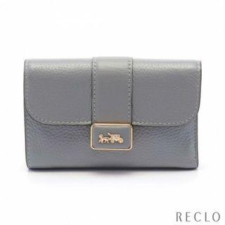 コーチ(COACH)のミディアム グレース ウォレット 三つ折り財布 レザー ブルーグレー(財布)