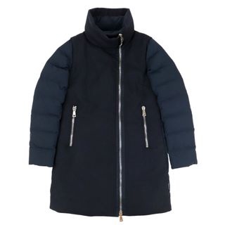 モンクレール(MONCLER)の美品 モンクレール アグライア ウール切替 ダウンコート ジャケット レディース ネイビー 00 AGLAIA MONCLER(ダウンコート)